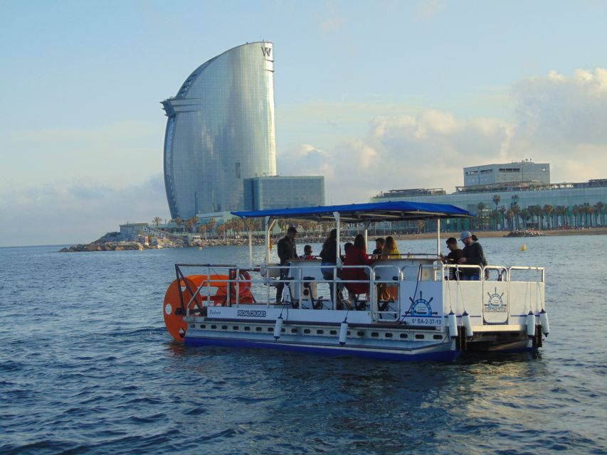 Barcelona: 1.5-Hour Private Scenic Pedal Boat Tour - The boat itself: more party deck than exercise machine