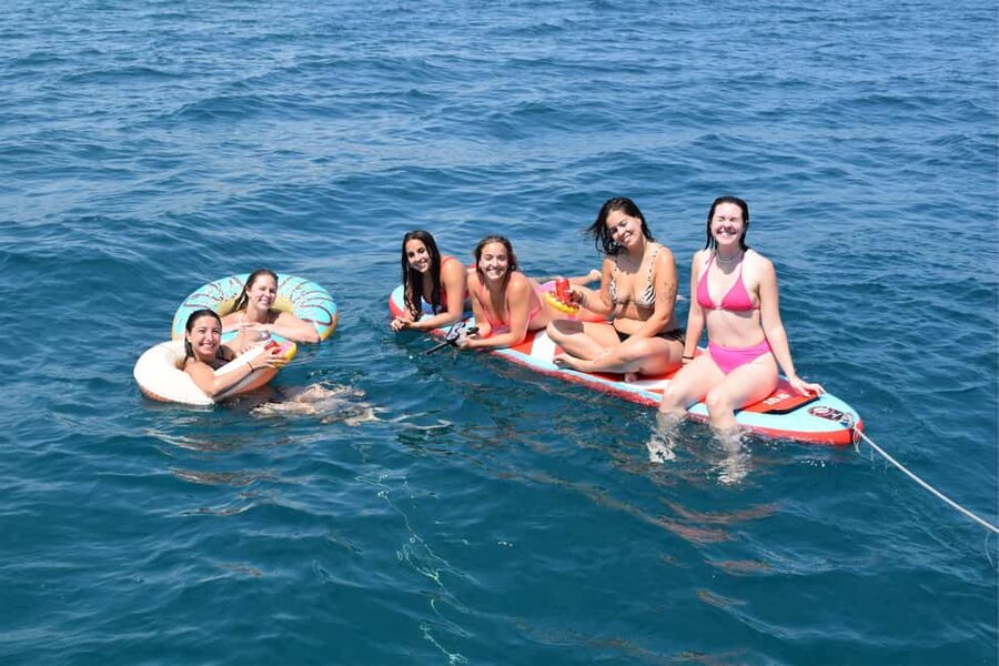 Barcelona: Coastline Sailing with Swim Toys w/ Food & Drinks - Marina Vela is the right place to begin