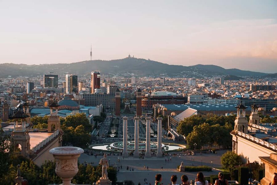 Barcelona from the heights to the sea: Montjuïc, Cable Car, and Beach - Sant Sebastià Beach and the W Hotel
