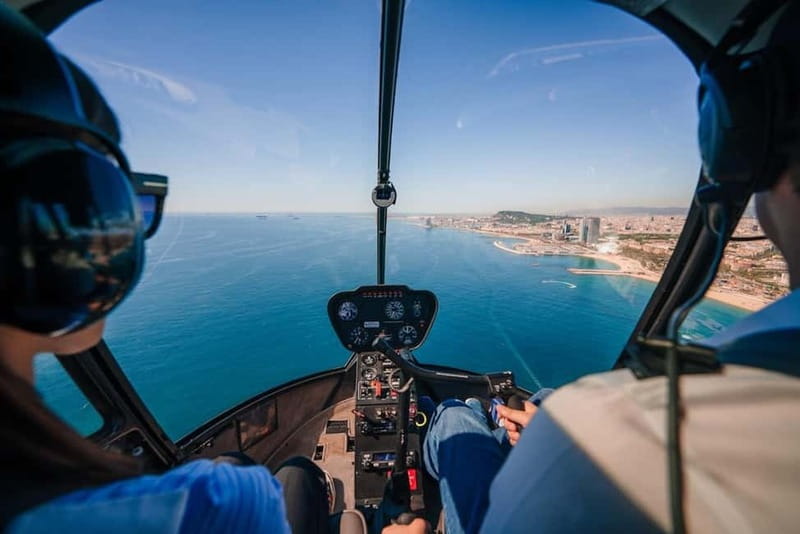 Barcelona: Helicopter Flight over Barcelona's Coastline - From Barcelona Heliport to the open coast