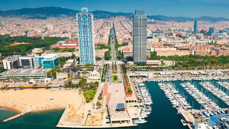 Barcelona: Helicopter Flight over Barcelona's Coastline - Olympic Port and the modern waterfront