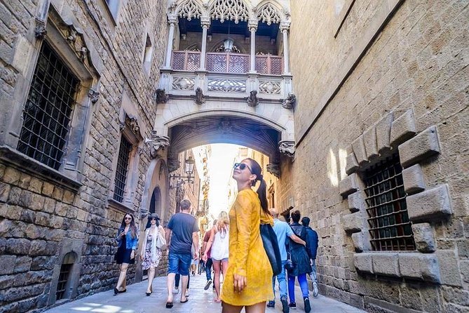 Barcelona Helicopter, Sailboat & Old Town Private Walking Tour - Plaza de Catalunya and the long walk into the old city