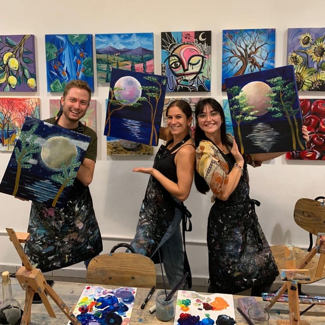 Barcelona: Learn to paint, sip wine, enjoy snacks & music - The $50 price and what it covers