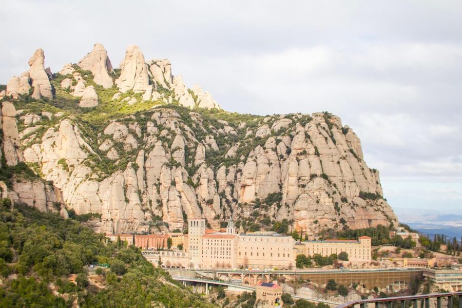 Barcelona: Montserrat, Winery Tour & Lunch with Wine Tasting - Walking through the vineyard and historic cellar