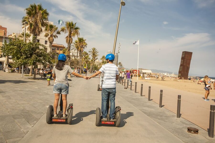Barcelona: Old Port and Gothic Quarter Guided Segway Tour - Columbus Monument at the foot of Las Ramblas