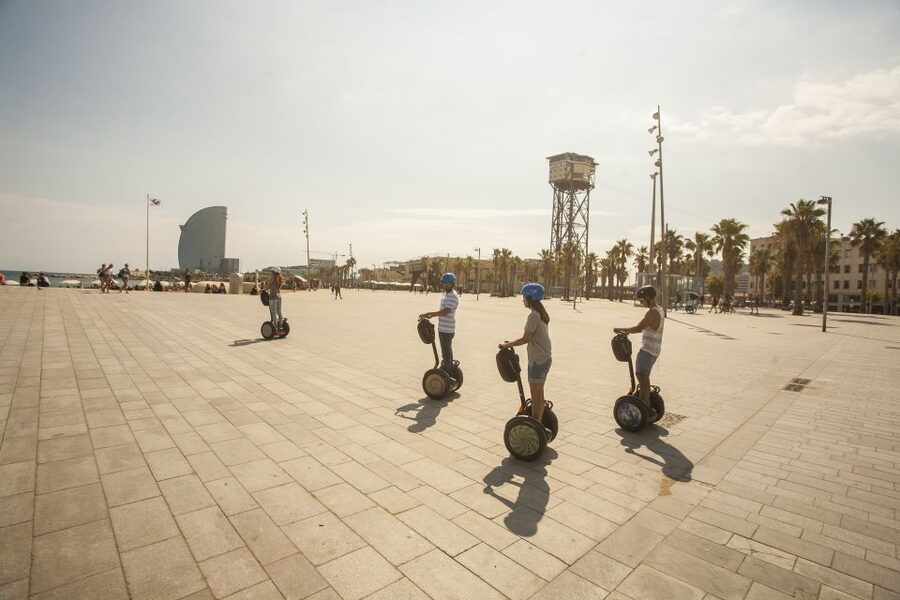 Barcelona: Old Port and Gothic Quarter Guided Segway Tour - El Cap de Barcelona, the marina, and the return route