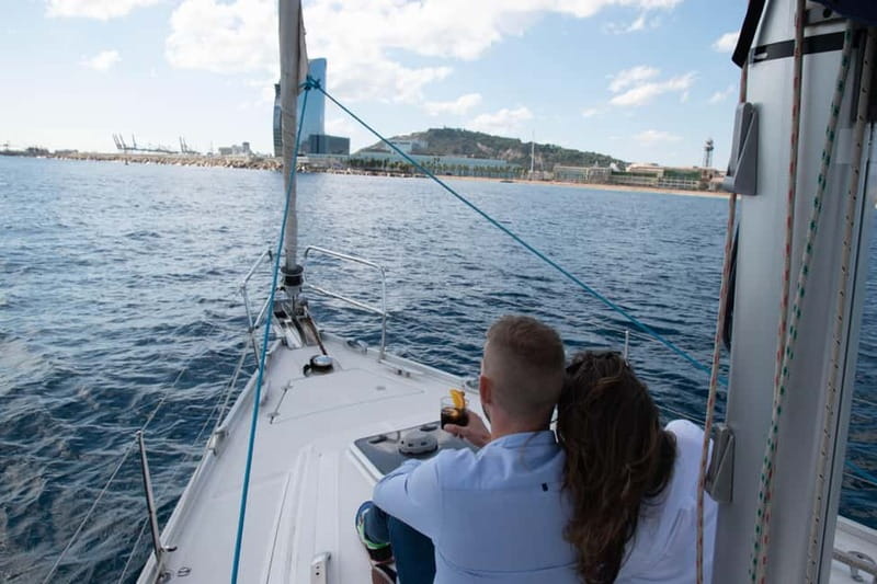 Barcelona: Premium Shared Sunset Cruise (Drinks & Snacks) - The sunset behind Barcelona