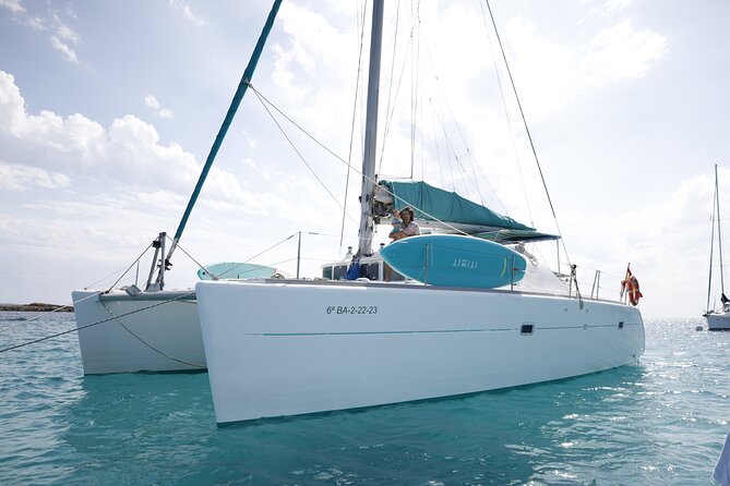 Barcelona Private Catamaran, Snacks and Cava, Sunset Option - Leaving Marina Vela beside Port Vell