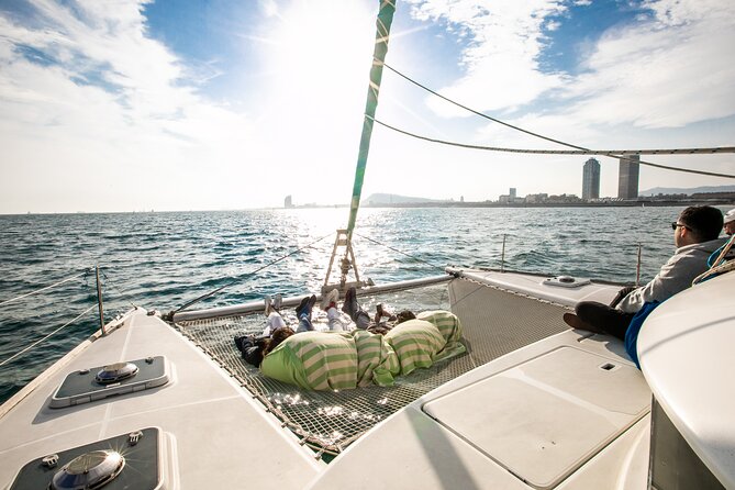 Barcelona Private Catamaran, Snacks and Cava, Sunset Option - First views along Barcelona’s traditional coast