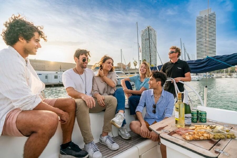 Barcelona: PRIVATE Sailing tour with drinks and snacks - Barcelona’s skyline from the sea