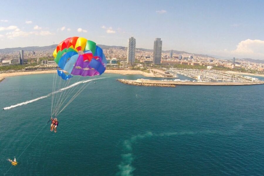 Barcelona: Small-Group Parasailing Experience - Taking off from Port Fòrum