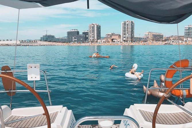 Barcelona Small Group Sailing with Snacks and Cava - Barcelona’s skyline from the Mediterranean