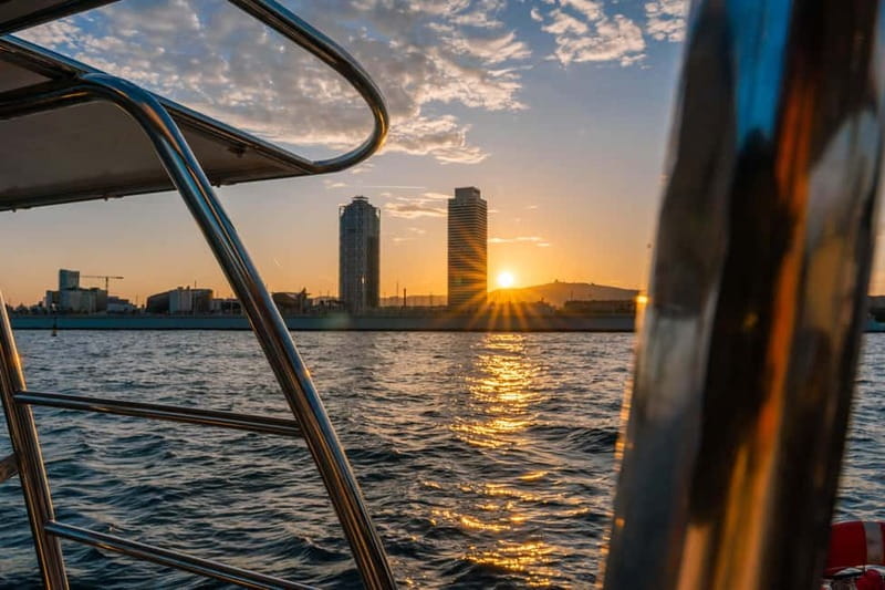Barcelona: Sunset Catamaran Cruise with Wine and Tapa - The first 45 minutes: harbor views and getting comfortable