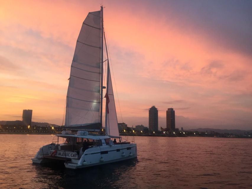 Barcelona: Sunset Sailing Tour with Open Bar & Snacks - Setting sail from Port Olímpic