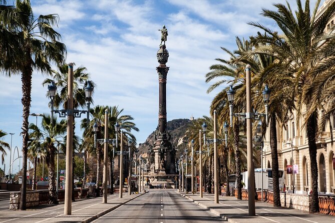 Columbus Monument Access With Barcelona Seaside Guided Tour - Crossing Rambla de Mar to Maremagnum