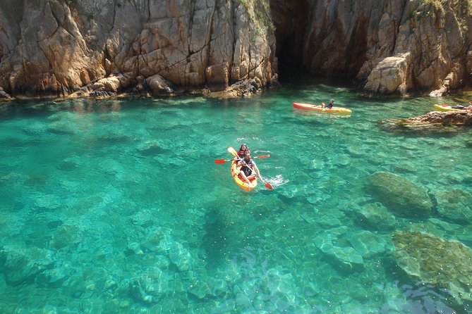 Costa Brava Kayaking and Snorkeling Small Group Tour with Lunch - Getting ready at San Pol beach