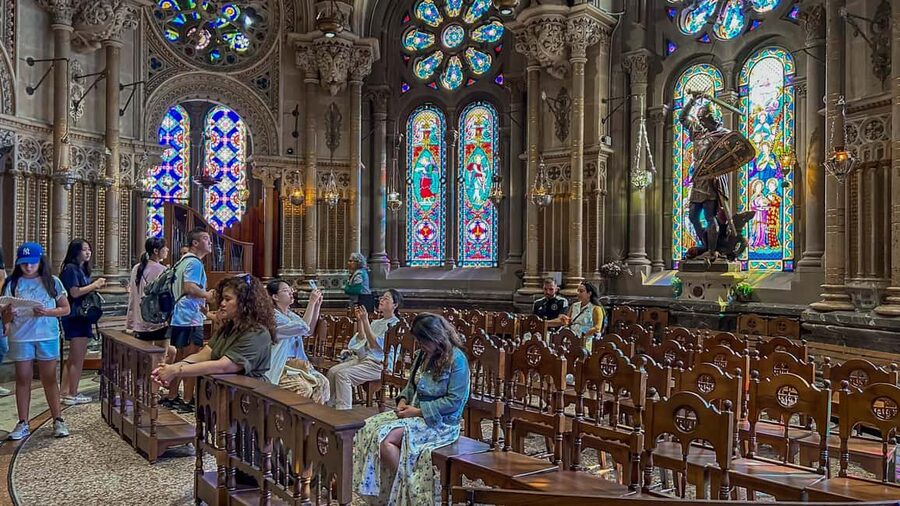 From Barcelona: Montserrat Tour, Rack Railway & Licor Taste - Inside the basilica and at the Throne of the Virgin