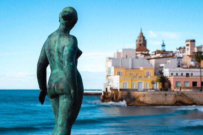 Photo Walking Tour Sitges Experience Beaches and Town - La Sirena de Sitges by the waterfront