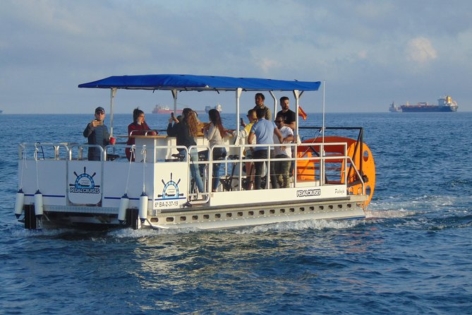 Private Boat rental - Pedal Cruises Barcelona - Cycle Boat - Barcelona’s coastline from a 12-seat cycle boat