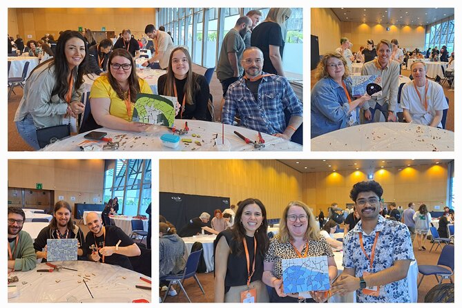 Teambuilding Barcelona: Create the logo of your company in mosaic - Making a company logo from broken tiles